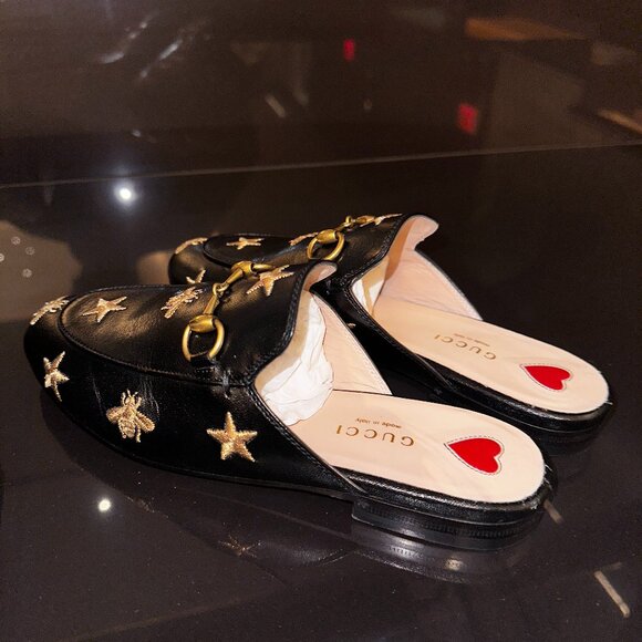 Authentic Gucci Princetown Mules Slippers in Black | Women Size EU 35 - US 5 - Picture 1 of 13